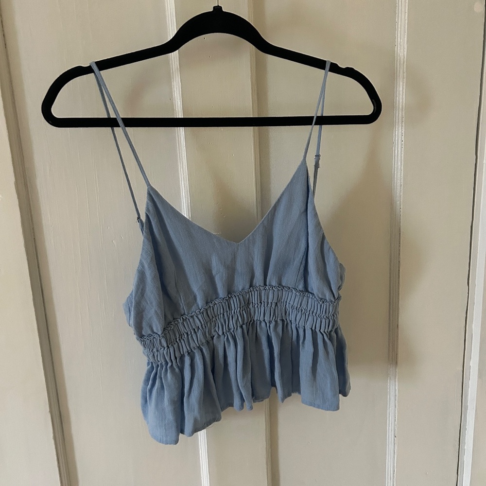 Light Blue Summery Ruffle Top